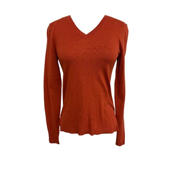 Mossimo Rust V-Neck Cotton Sweater S - Picture 1 of 10